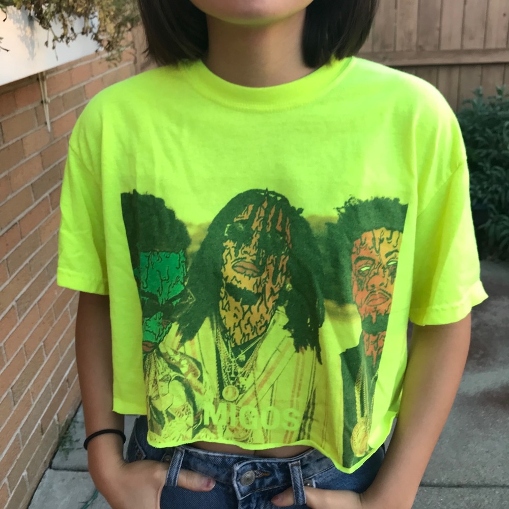 migos neon crop top
